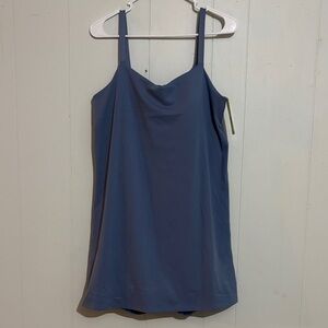 all in motion Blue Cowl-Neck Slip Dress W/ built in shorts
